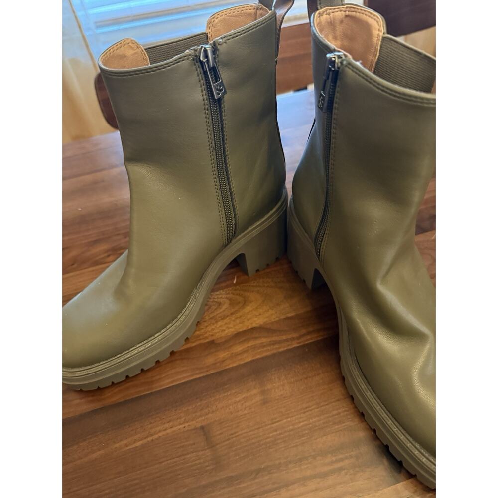 Sam & Libby Olive Green Sz 8 Chunkly Ankle‎ Y2K Platform Boots Retro (Camilla)